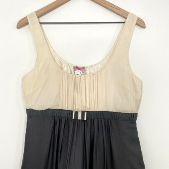 ANTHROPOLOGIE x YOANNA BARASCHI Size 10 Dress Silk Black Cream Lined Prom Formal - Picture 3 of 12